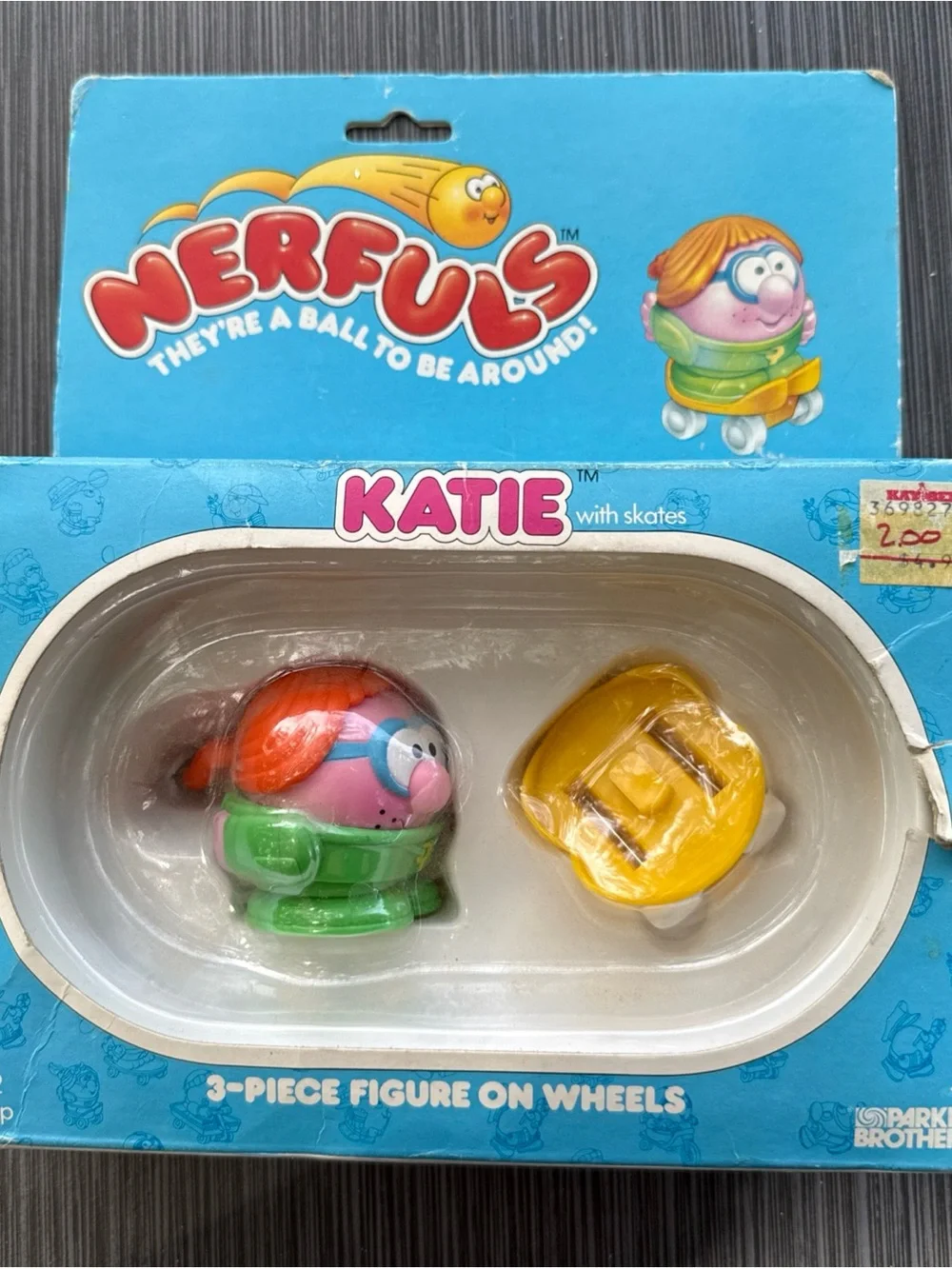 Nerfuls Parker Brothers Katie With Skates Vintage 1985 Toy Figure - New in Box